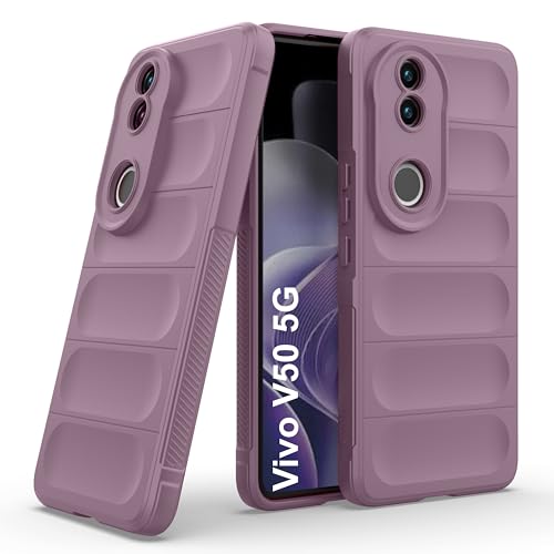 Image of amazon basics Back Case Cover for Vivo V50 5G | Compatible for Vivo V50 5G Back Cover | Liquid Silicon Magic Case with Camera Protection | Lavender