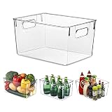 HPYLIF·H Boite de Rangement Frigo Transparent, Empilable Organisateur Frigo Lot pour Réfrigérateur,Cuisine,Garde-Manger,Armoires et Comptoirs sans BPA, 29 x 21 x 16 cm