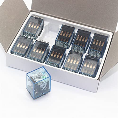 Relais électromagnétique transparent MY4NJ 4RT avec socle rail DIN 5A