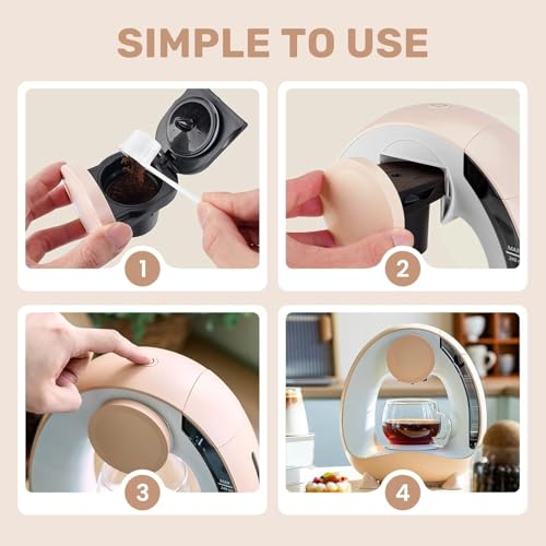 Image of 2-in-1 Espresso Coffee Maker Machine with Steam Wand, Compatible with K-Cup Pod & Coffee Grounds, India's First Mini Q Shap Coffee Maker, 1400w Mini Americano Coffee Machine for Home, Office