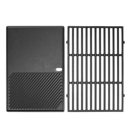 Denmay 7638 44 5 cm Grillrost & Grillplatte für Weber Spirit I & II 300 Serie (mit vorderen Brennerknöpfen) Gusseisen Grillrost und Grillplatte Ersatzteile für Weber Spirit E310 E320 S31