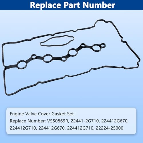VS50869R Engine Valve Cover Gasket Set Kit for 2010-2016 Hyundai Kia Santa Fe Sport Sonata Tucson Optima Sorento Sportage 2.0L 2.4L L4 2010 2011 2012 2013 2014 2015 2016 by RICHWEI - Image 3