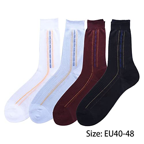 Silk Socks Simple Cute Casual Male Hosiery for Fathers Loose for Husbands Work Solid Color for Men Middle Tube Socks(White)2