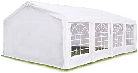 TOOLPORT Fiesta Carpa 5x8 m Lona PE 450 N Jardín Blanca Impermeab...