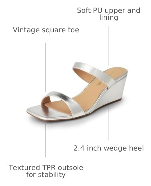 Image of DREAM PAIRS Womens Slides Slip On Wedge Sandals