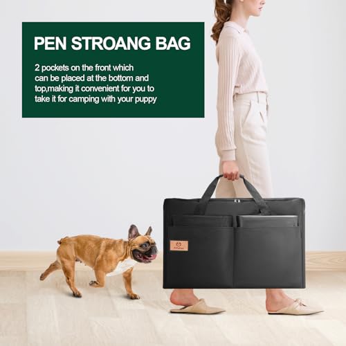 PJYuCien Cercadinho para Cachorros Interno - 8 Painéis 24”H Cercadinho para Cães com Bolsa de Armaze