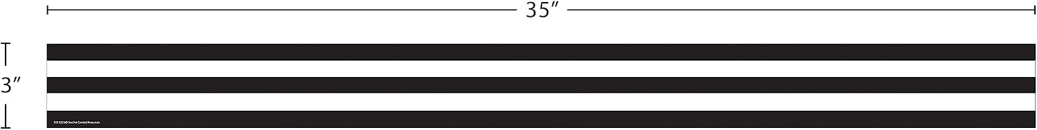 Teacher Created Resources Black & White Stripes Straight Border Trim (5223)