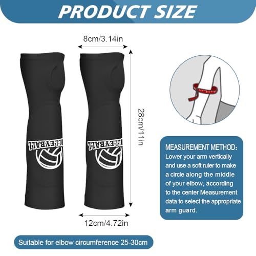 YZROHYI 1 Paar Armmanschetten Volleyball Armschoner Erwachsene Kinder,Armsleeves Volleyball Zubehör,Armstulpen Sport,Unterarmschutz Volleyball Handschutz,Unterarmschoner Volleyball Armschützer-Schwarz