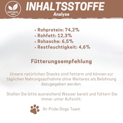 PrideDogs Rinderleber 1kg - Premium Kausnack für Hunde - Herstellung Deutschland - 100% Rind - Beutel verschließbar
