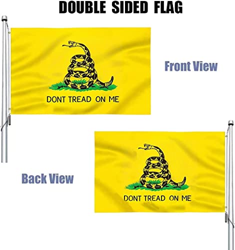 Reidferr Dont Tread On Me Flag 2X3 Outdoor Double Sided Gadsden Flags Heavy Duty 3Ply Vibrant Colors Tea Party Rattle Snake Flags With 2 Brass Grommets #TOP1