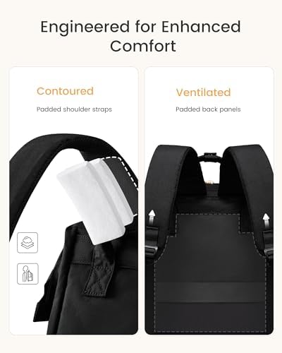 LOVEVOOK Laptop Backpack for Women with Giant Tumbler Holder Pocket,15.6 inch Waterproof Travel Backpack Purse Computer Laptop Bag,Professional Work College Nurse Teacher Backpack Casual Daypack,Black - 5