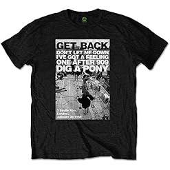 The Beatles Rooftop Shot Black Officiel T-Shirt Hommes Unisexe (X-Large) - Les Beatles, Paul McCartney, John Lennon, RIngo Starr, George Harrison