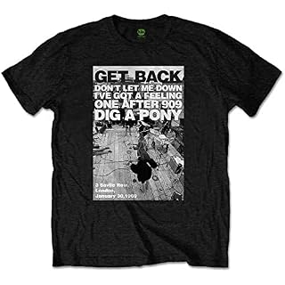 The Beatles Rooftop Shot Black Officiel T-Shirt Hommes Unisexe (X-Large) - Les Beatles, Paul McCartney, John Lennon, RIngo Starr, George Harrison