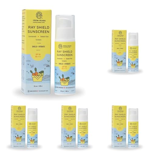 Image of Little Rituals Baby Sunscreen for Kids 0-15 Yrs SPF 50 PA++++ Organic & Natural Lotion, UVA UVB IR, Blue Light, Wifi Radiation, Protection, Hypoallergenic, SWISS Tech, Daily Use Sunblock - 30gm