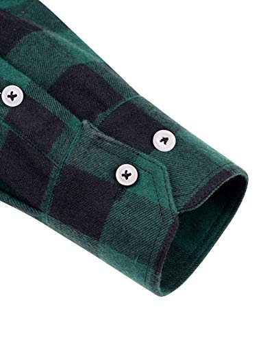 Image of Alimens & Gentle Men's Button Down Regular Fit Long Sleeve Plaid Flannel Casual Shirts