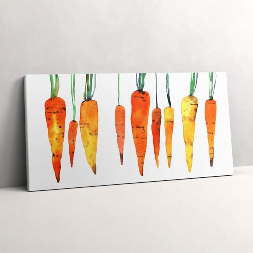 Peinture murale carottes 120x60cm Tableau photo sur toile Wallfluent d'illustration aquarelle