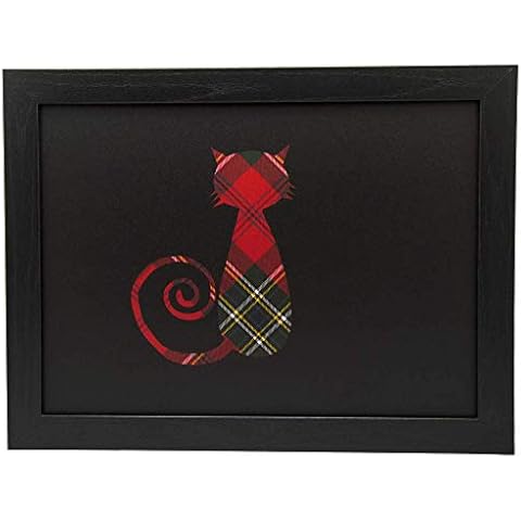 Tartan Cat Lap Tray Laptop Tray for Bed Laptrays for TV Dinners Lap Trays for Eating with Cushion Handmade Wood Frame Cover