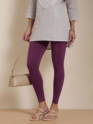 Image of TWIN BIRDS Women Viscose Ankle Leggings | Stretchable Kurti Wear Bottom