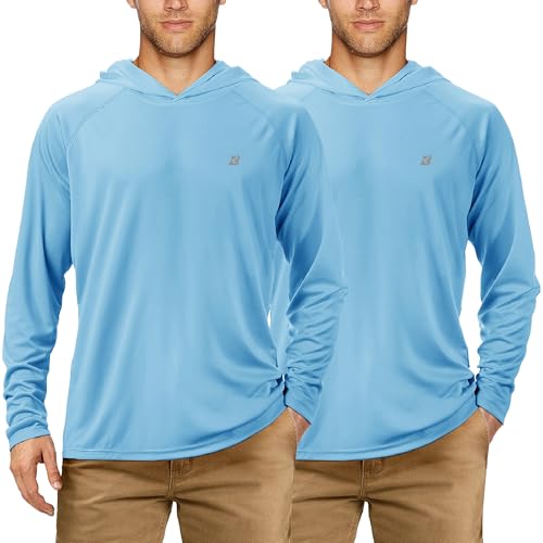 Image of Roadbox Mens Fishing Sun Hoodie, Long Sleeve UPF 50+ UV Protection Shirts