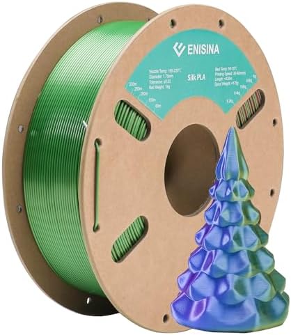 PLA Filament 1,75 mm Silk, ENISINA Filament PLA Shiny Silky Shine do drukarek 3D, Precisão Dimensional +/- 0,03 mm, 200 g (czarny i różowoczerwony)
