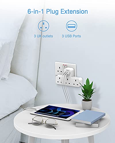 Plug-Adapter-TESSAN-Extension-Plug-with-3-USB-Socket-3-Way-Plug-Adapter-UK-Multi-Plug-Adaptor-Wall-Plug-Extender-for-Home-Office-Triple-Adapter-Plug-UK-Multiplug-Socket-Adapter-for-PhoneTablet