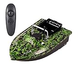 WYMYY Barco de Cebo, Barco de Pesca con Cebo, Barco de Cebo RC con señuelo, 500 m, inalámbrico, para Pesca con Cebo, Barco con sonda, Verde, Control Remoto.