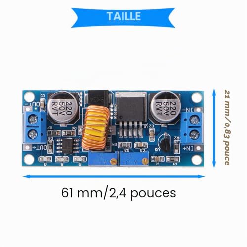 Youmile 2PCS DC 4-38V à 1.25-36V Convertisseur Abaisseur Abaisseur XL4015 5A Régulateur de Tension Abaisseur Module de Chargeur de Batterie au Lithium avec Fil 24AWG – vue 5