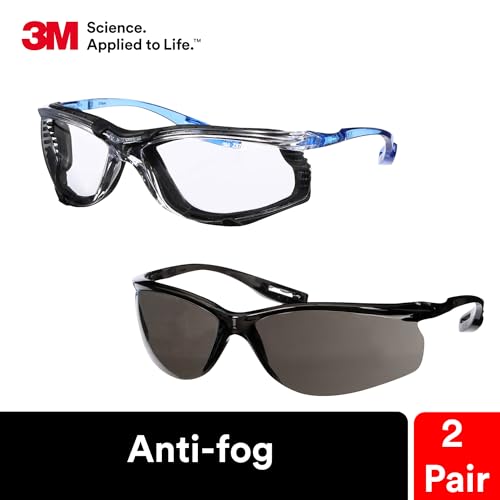 Image of 3M Safety Glasses, Virtua CCS and Virtua Sport CCS 2-Pack, Anti-Fog, ANSI Z87, Corded Ear Plug Control System, Removable Foam Gasket, 1 Pair of Clear Lens and 1 Pair of Gray Lens