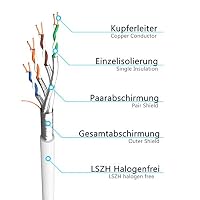 HB-DIGITAL 0,25m CAT 8.1 Netzwerkkabel F/FTP LSZH Weiß 40 Gbits | LAN Patchkabel Gigabit RJ45 Stecker Ethernet Data Cable | 40000 Mbits Übertragungsgeschwindigkeit PIMF 2000 MHz Cat.6 Cat.7 Cat.8 – Ansicht 2