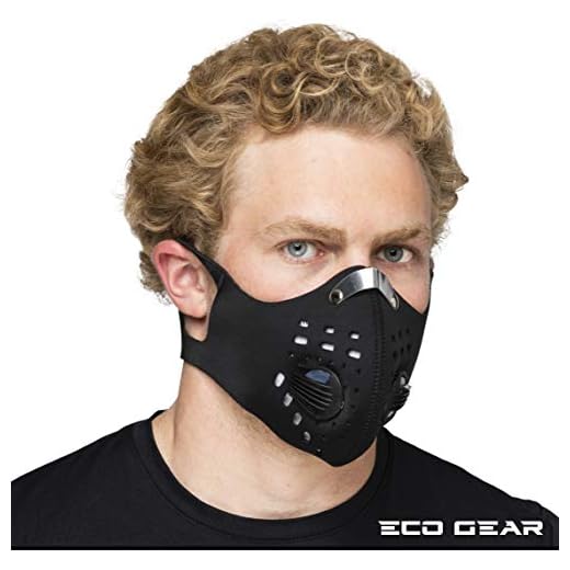 ECO-GEAR Máscara Facial Antipoluição - Proteção De Carvão Ativado Nível Militar Contra Fumaça, Gases Escape, Poeira E Pólen, Ideal Para Corrida, Caminhada, Ciclismo Atividades Ao Ar Livre (Preto Pur