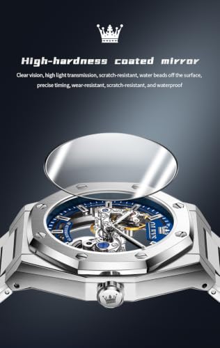 Image of OLEVS Watches for Men Automatic Skeleton Original Luxury Waterproof Watch