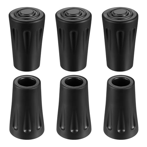 6 Pcs Tapones de Goma Bastones Senderismo, 11mm Topes Tapones Bastones Marcha Nordica, Tapas Botines Protector de Punta para Palos Senderismo, Puntas de Goma para Baston de Senderismos