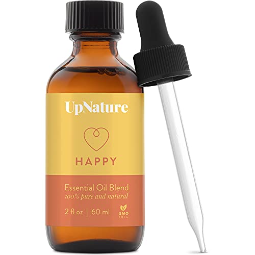 Happy Essential Oil Blend 2oz - Stress Relief, Mood Booster Citrus Essential Oils with Peppermint Essential Oil, Lemon Essential Oil & Bergamot Essential Oil - Therapeutic Grade Aromatherapy Oil