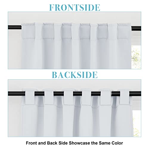 Image of RYB HOME Small Window Curtains Blackout, Privacy Thermal Insulating Drapes for Bedroom Bathroom Basement Cafe Classroom Window Decor, W 34 x L 45 inches, Greyish White, 2 Panels