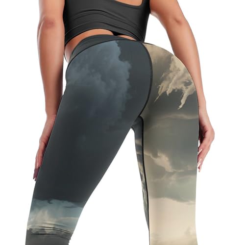 Tornado Sky Yoga Pants Workout Leggings for Women High Waist Gym Tights with Printed4