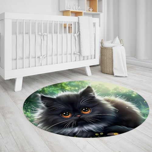 Tapis de sol chat noir pour chambre de bébé cocooning et douce - 4