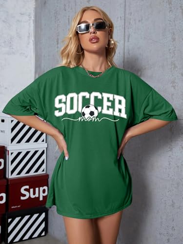 Image of ALLTB Soccer Cup 2026 Shirt Soccer Mom Shirts Women Oversized Football Match Season Jersey Bow T-Shirt Short Sleeve Top