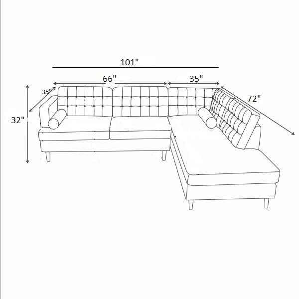Image of Hector 6 Seater L Shape Sofa Set for Living Room | Solid Wood Sofa Set 6 Seater| Premium Fabric Sofa Set with Lounger.