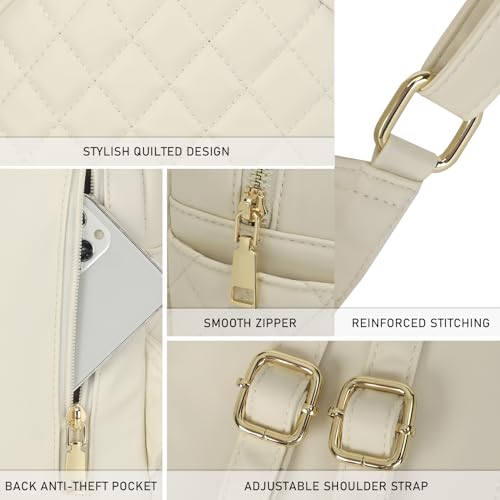 Image of KL928 Quilted Mini Backpack for Women, PU Leather Backpack Purse Designer Satchel Bag, Small Casual Daypack for Ladies | Stylish Quilted Design, water-resistant premium PU leather, matches all daily outfits, lightweight for everyday carry