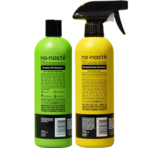 Image of Nonaste Oatmeal Dog Shampoo & Pet Stain Odor Eliminator Set, 16 oz, Pk 2