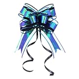 WEWILUCK Large Black Gift Bows - Perfect Iridescent Bows for Gift Boxes Wrapping, Pull Bows for Man, Corporate, Birthdays, Halloween, Holiday Present Decoration(6 inches, 10 PCS)