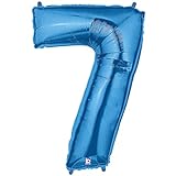 40 Inch Megaloon Blue Number 7 Balloon