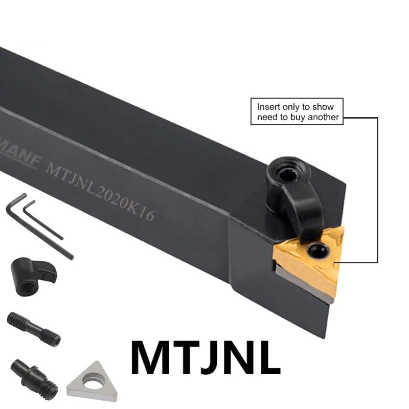 Lathe Turning Tool 16mm MTJNR2020K16 External Turning ToolHolder Tungsten Carbide Tool Metal Turning Lathe Tools(MTJNL-2020K22)