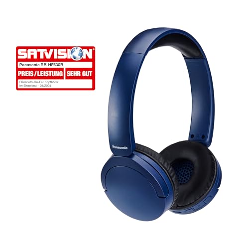 Panasonic HF630B, Kabelloser Street-Kopfhörer, On-Ear, eingebautes Mikrofon, Bluetooth 5.3, Multipoint, schwenkbares Design, bis zu 72 Stunden Wiedergabe, USB-C,Blau – Bild 3