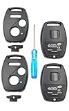 HERKIOCIO Replacement Key Fob Shell Case Fit for Honda Accord Crosstour Civic Odyssey CR-V CR-Z Fit Keyless Entry Remote Key Housing with Screwdriver (2+1Button 2pcs)