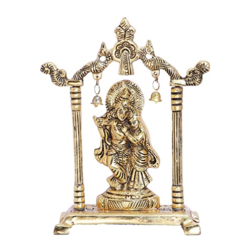 Image of KridayKraft Metal Radha Krishna Statue Gold Plated Decor Your Home,Office & Radha Krishna Murti Idol Showpiece Figurines,Religious Krishna Idol Gift Article...