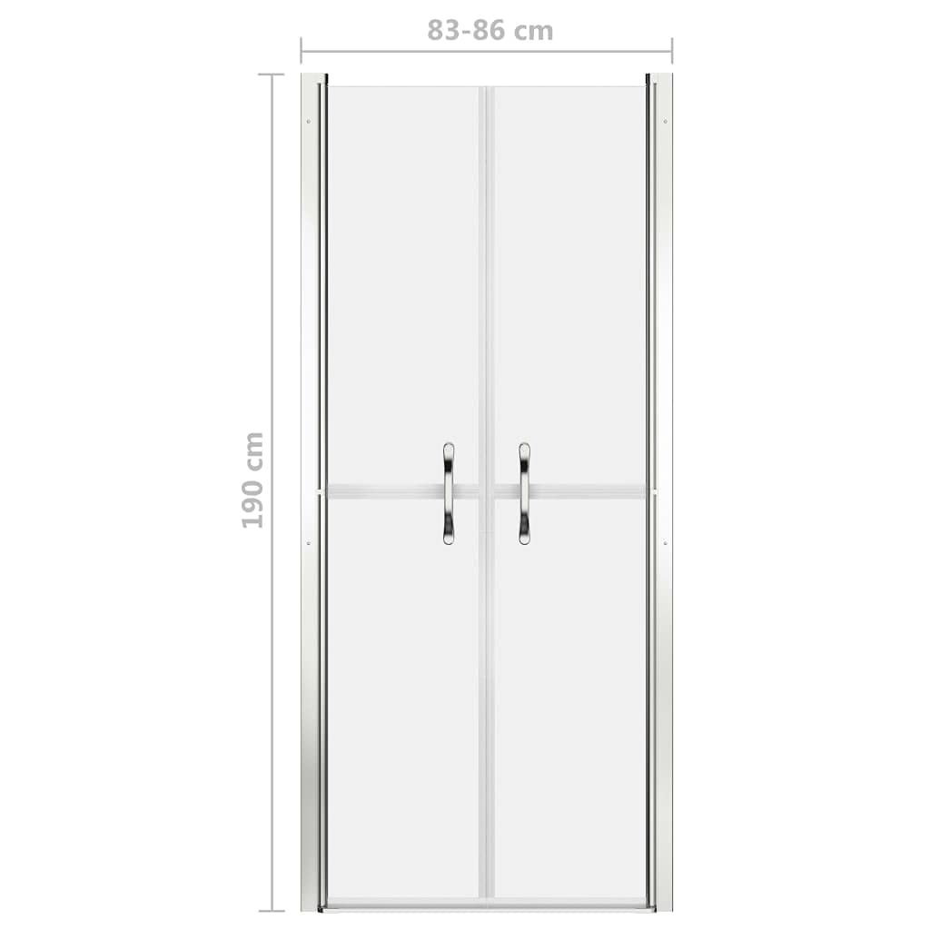 Drzwi prysznicowe matowe ESG 86 x 190 cm, regulowane od 83 do 86 cm, szkło bezpieczne 5 mm, rama aluminiowa, nowoczesne uchwyty, ścianka prysznicowa do łazienki i remontu