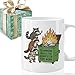Puouoonyi Funny Office Chaos Sarcastic Gift for Women Men Coworkers Friends Team, Funny Raccoon Dumpster Trash Fire Mug 11oz