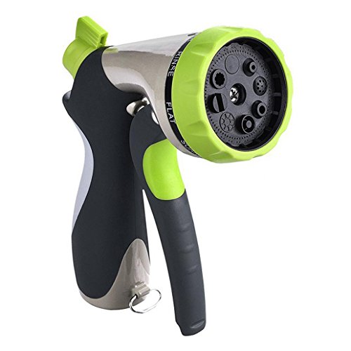 FOReverweihuajz Garden Hose Spray,High Pressure Water Nozzle,with 8 Adjustable Watering Patterns -Leak Free-Suit for Car Washing, Showering Pets and Watering Plants