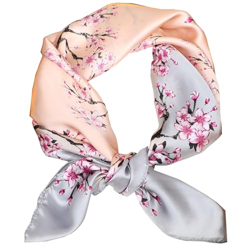 UTOWO 27.5in Silk Feeling Scarf Square Satin Hair Scarf Headscarf for Women Silk Bandanas Pocket Square